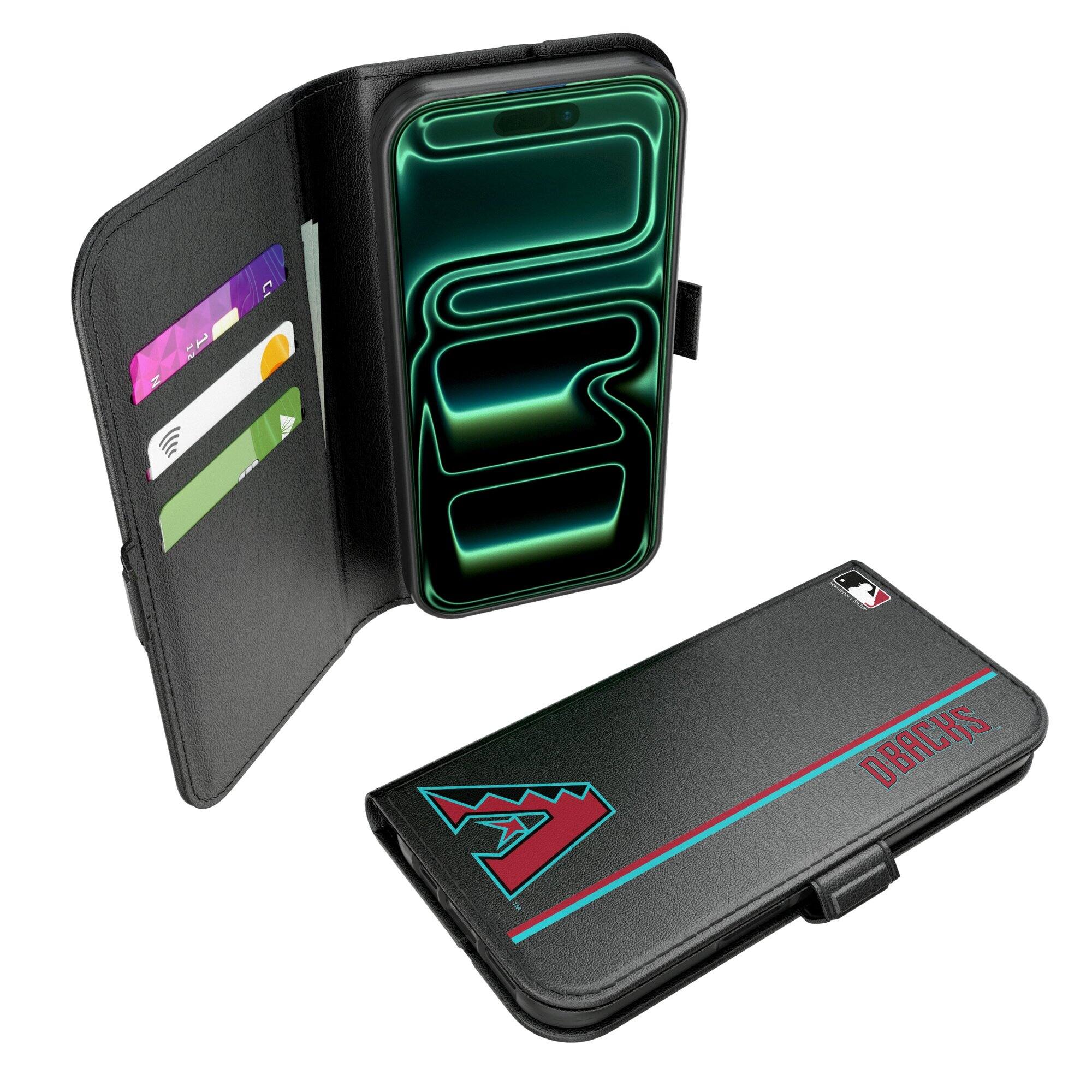 Front. Keyscaper - Arizona Diamondbacks iPhone Folio 2.0 Case - 17 - Black.