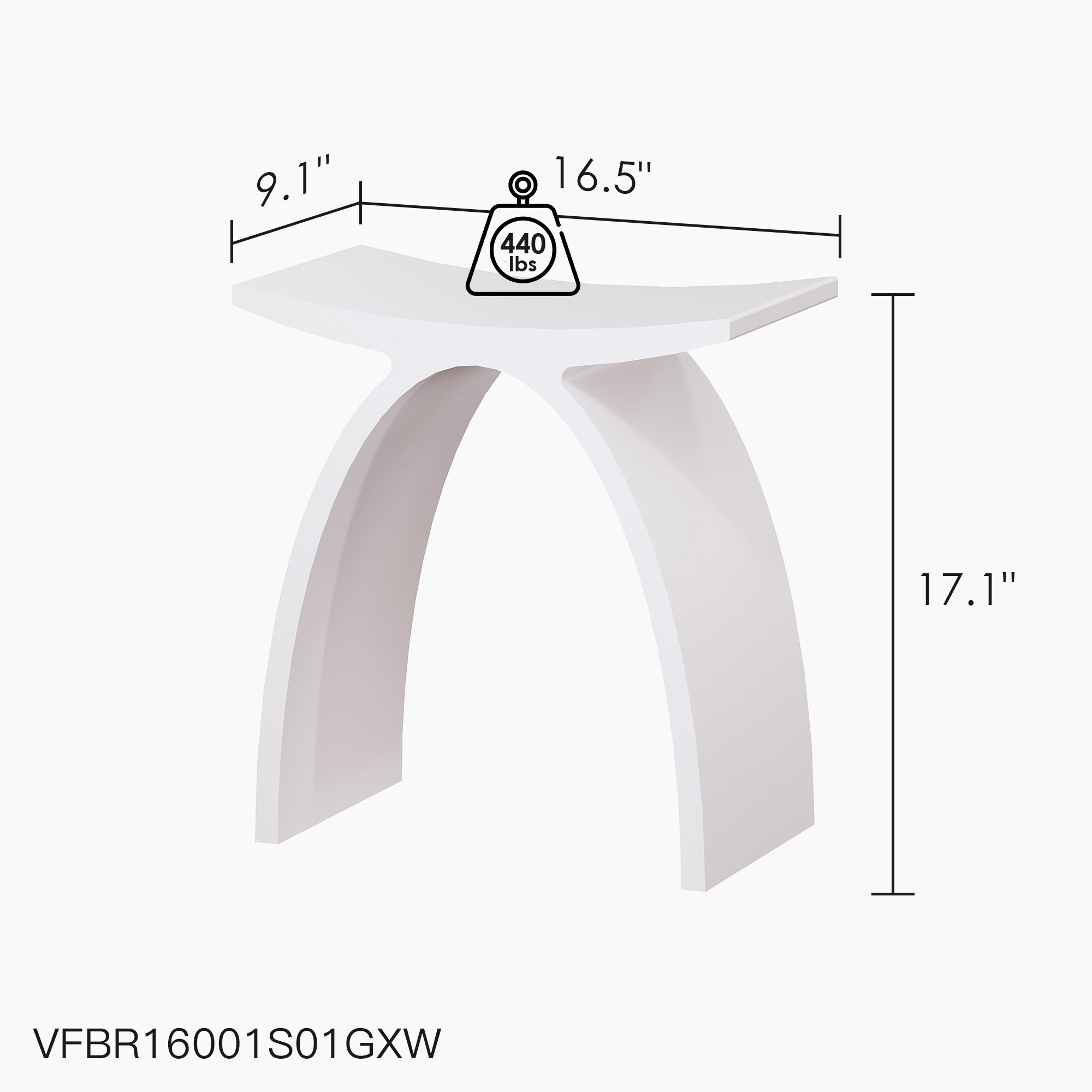 9.1", 16.5", 17.1", 440 lbs, VFBR16001S01GXW