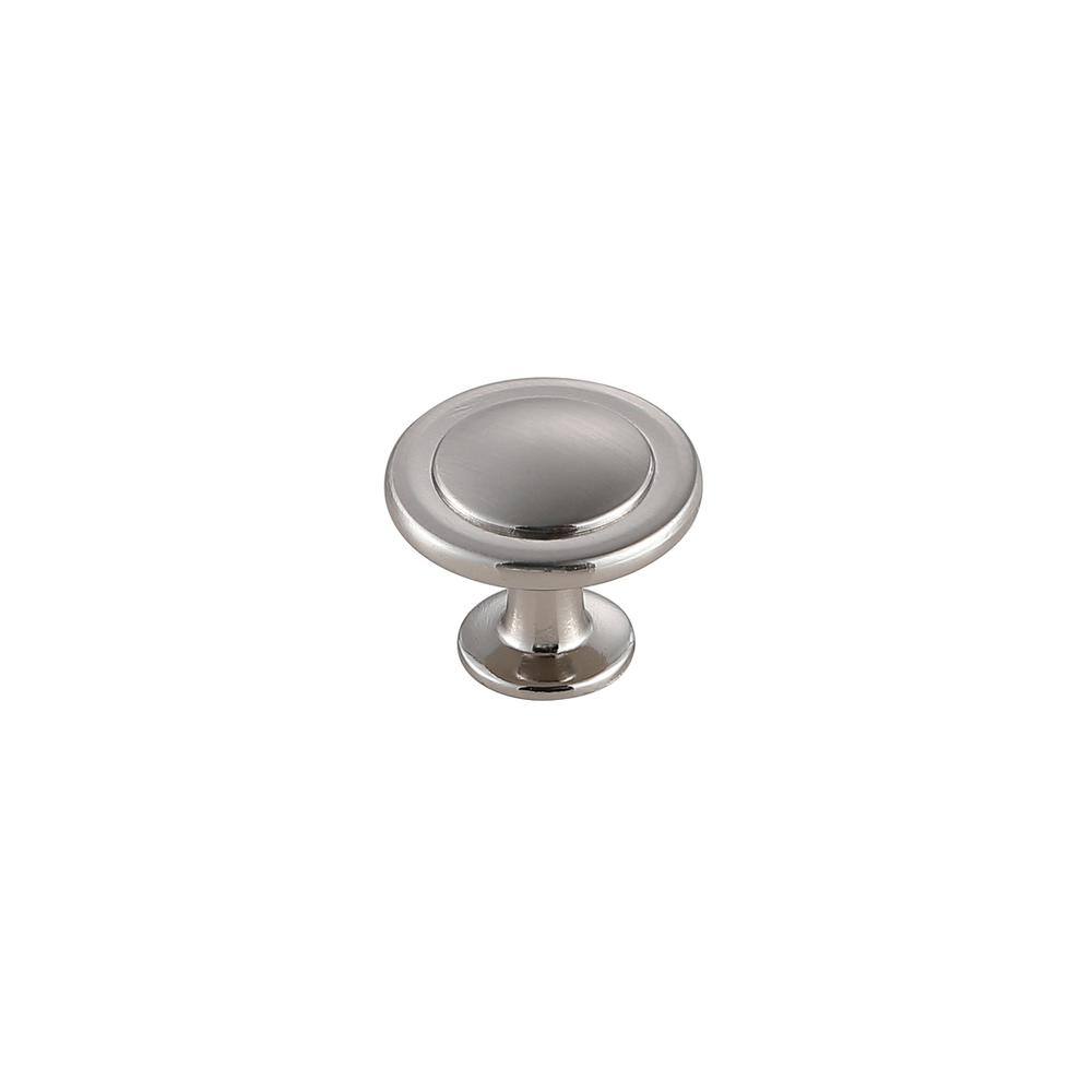 Back. Elegant Decor - Logyn 1.3" Diameter Brushed Nickel Mushroom Knob Multipack (Set of 10) - Brushed Nickel.
