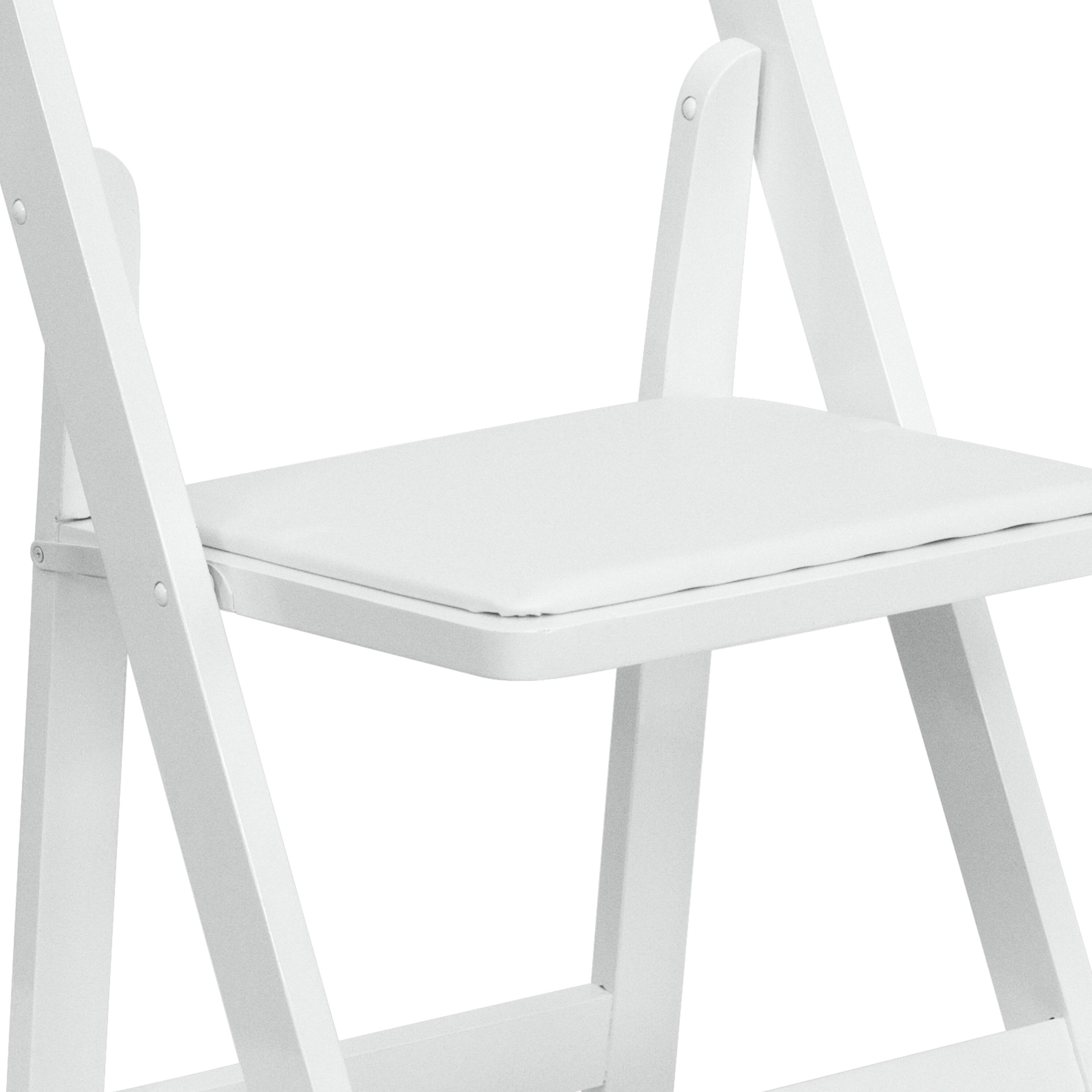 Alt View 9. Emma + Oliver - 2 Pack Wedding Party Event Wood Folding Chair with Vinyl Padded Seat - White.