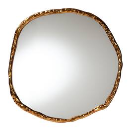 Baxton Studio - Urania Wall Mirror - Irregular Shape Accent Mirror with Frame, Modern Glam Accent - Antique Goldleaf