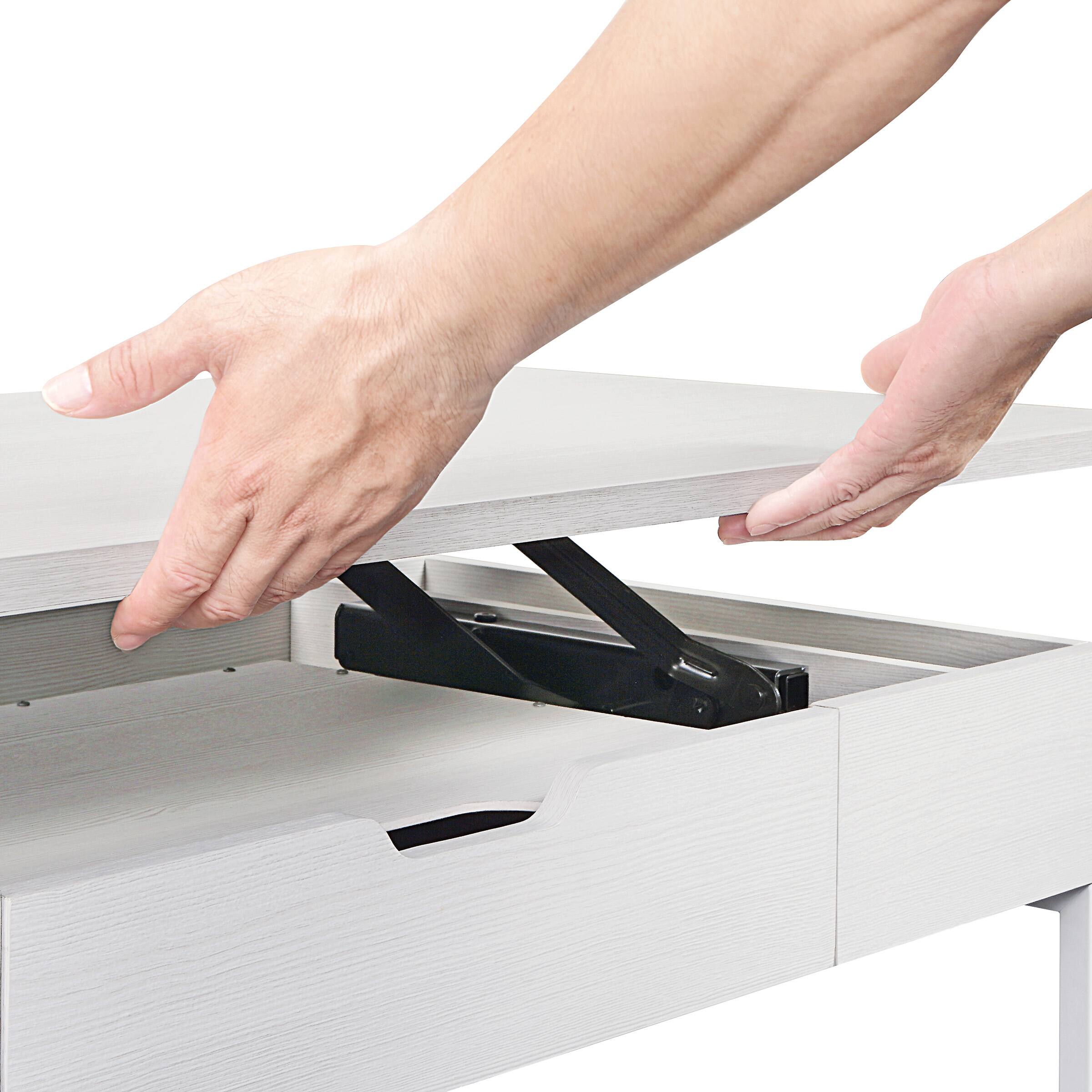 Alt View 17. OSP Home Furnishings - Contempo Sit-To-Stand Desk - White Oak.