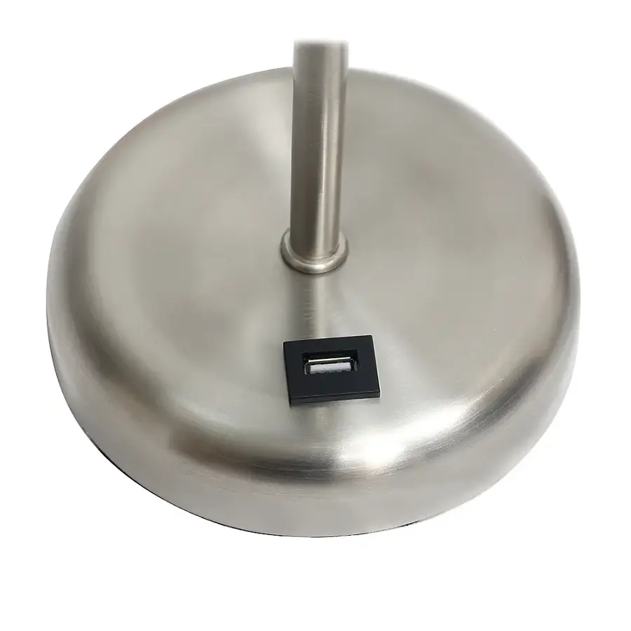 Alt View 16. Limelights - Stick Lamp with USB charging port and Fabric Shade - Silver/Navy.