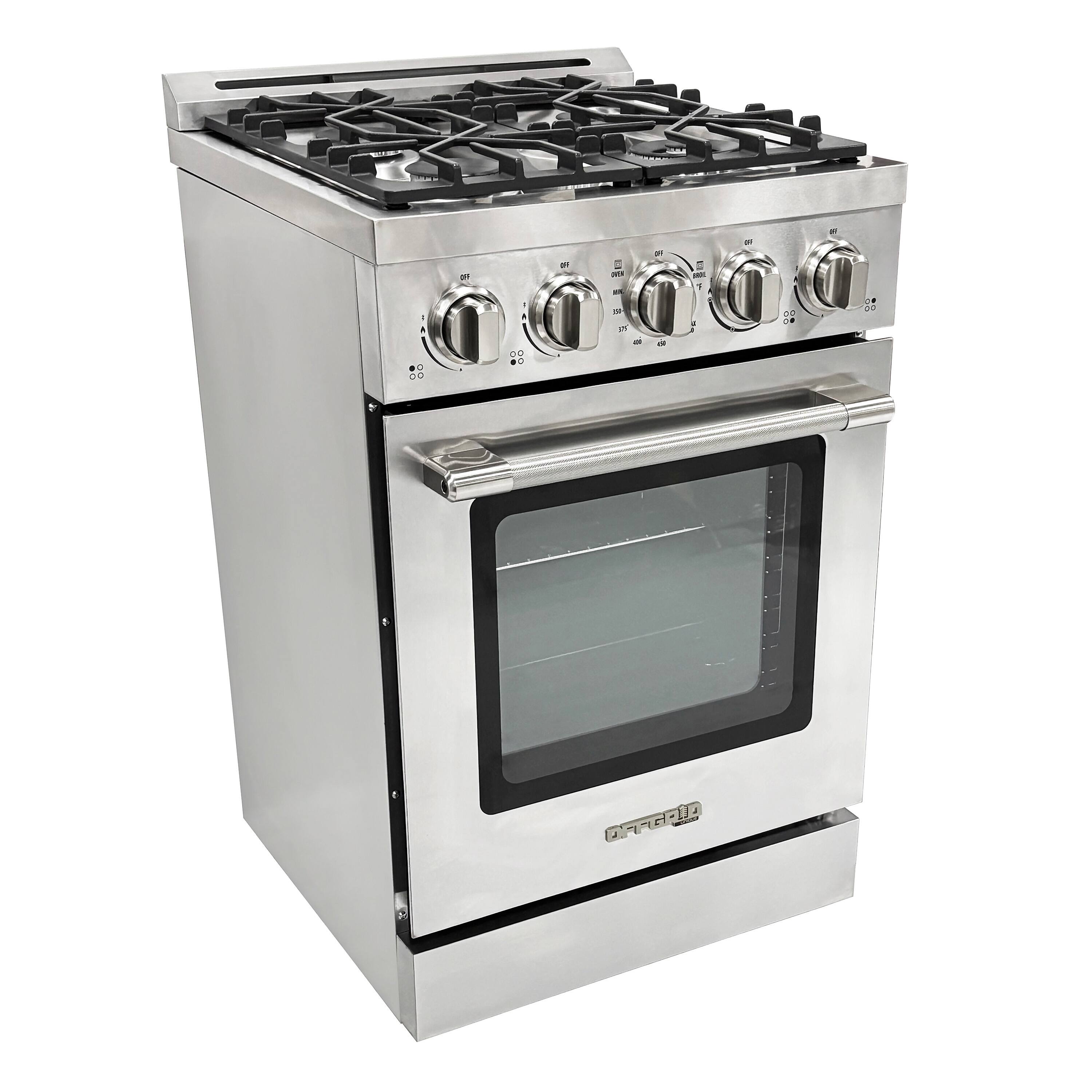 Alt View 2. Unique Appliances - Off-Grid 24 in. Wide 4 Burner 3.75 Cu. Ft. Freestanding LP Gas Range with Waist-High Broiler and Manual Clean - Stainless Steel.
