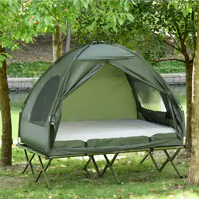 Outsunny Person Tent Cot, in Folding Tent Combo with Air