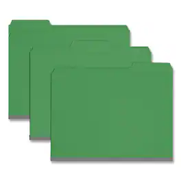 Smead Manufacturing - Expanding Recycled Heavy Pressboard Folders, 1/3-Cut Tabs: Assorted, Letter Size, 1" Expansion, Green, 25/Box