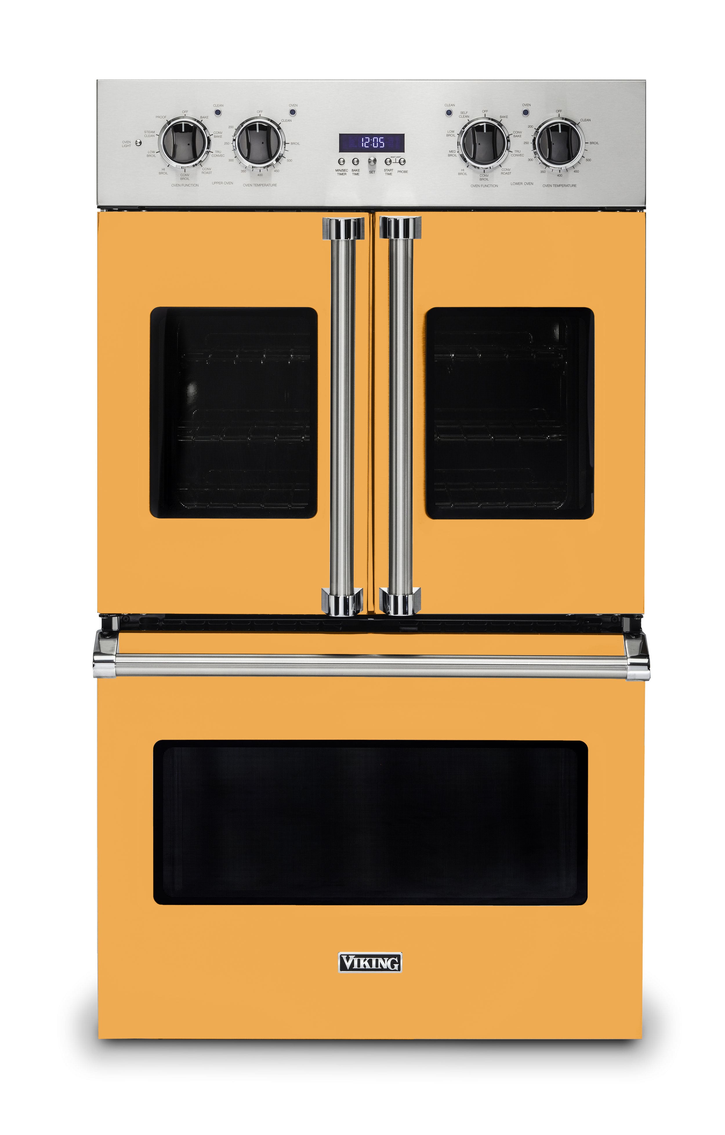 Viking - 30" 7 Series French Door Double Built-In Electric Thermal Convection Oven - Daffodil - Front_Zoom