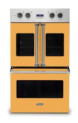 Viking - 30" 7 Series French Door Double Built-In Electric Thermal Convection Oven - Daffodil - Front_Zoom
