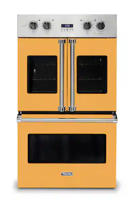 Viking - 30" 7 Series French Door Double Built-In Electric Thermal Convection Oven - Daffodil