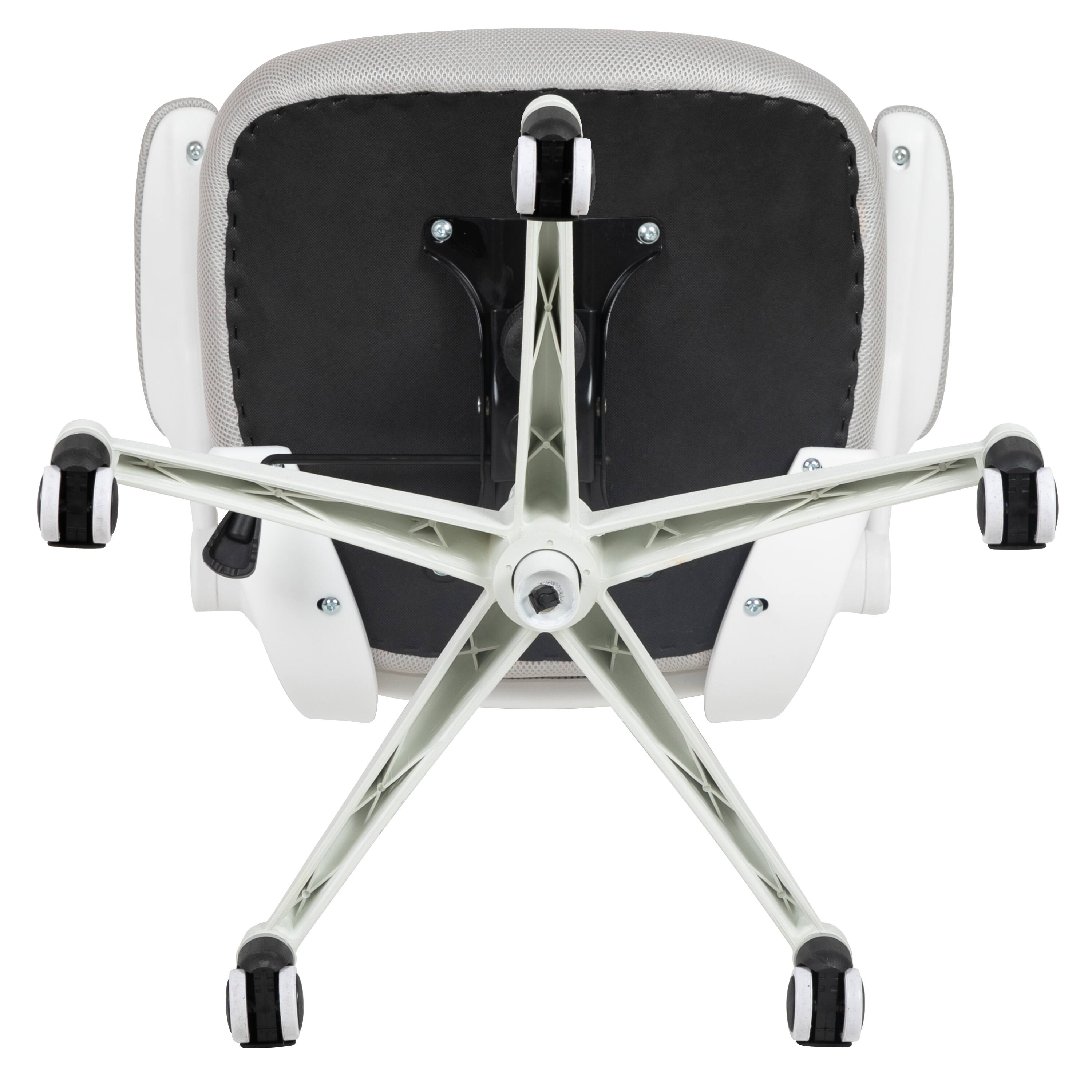 Alt View 9. Emma + Oliver - Mid-Back Mesh Swivel Ergonomic Task Office Chair with Flip-Up Arms - Light Gray Mesh/White Frame.