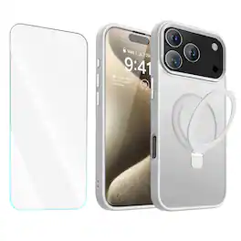 Entronix - iPhone 17 Pro Bundle: Translucent Matte Case & Clear Screen Protector - White
