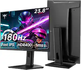 KTC - H24T7 24" Gaming Monitor QHD 180Hz/Up to 185Hz, Fast IPS 1440p Computer Monitor, 1ms, G-Sync/FreeSync, HDR400, HDMI/DP - Black