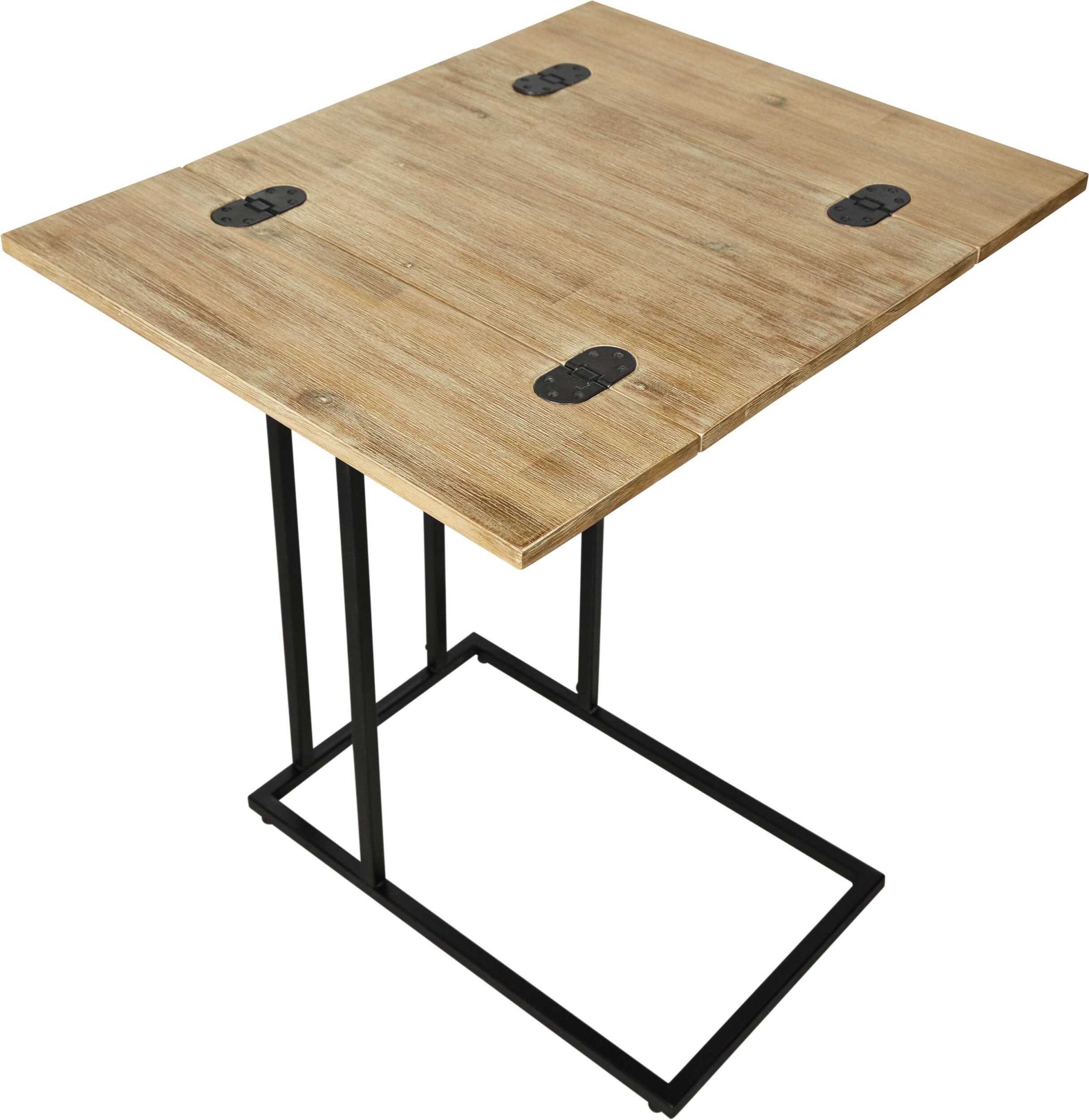Alt View 17. Serta - Harton Rustic Expandable C Side Table - Natural Wood.