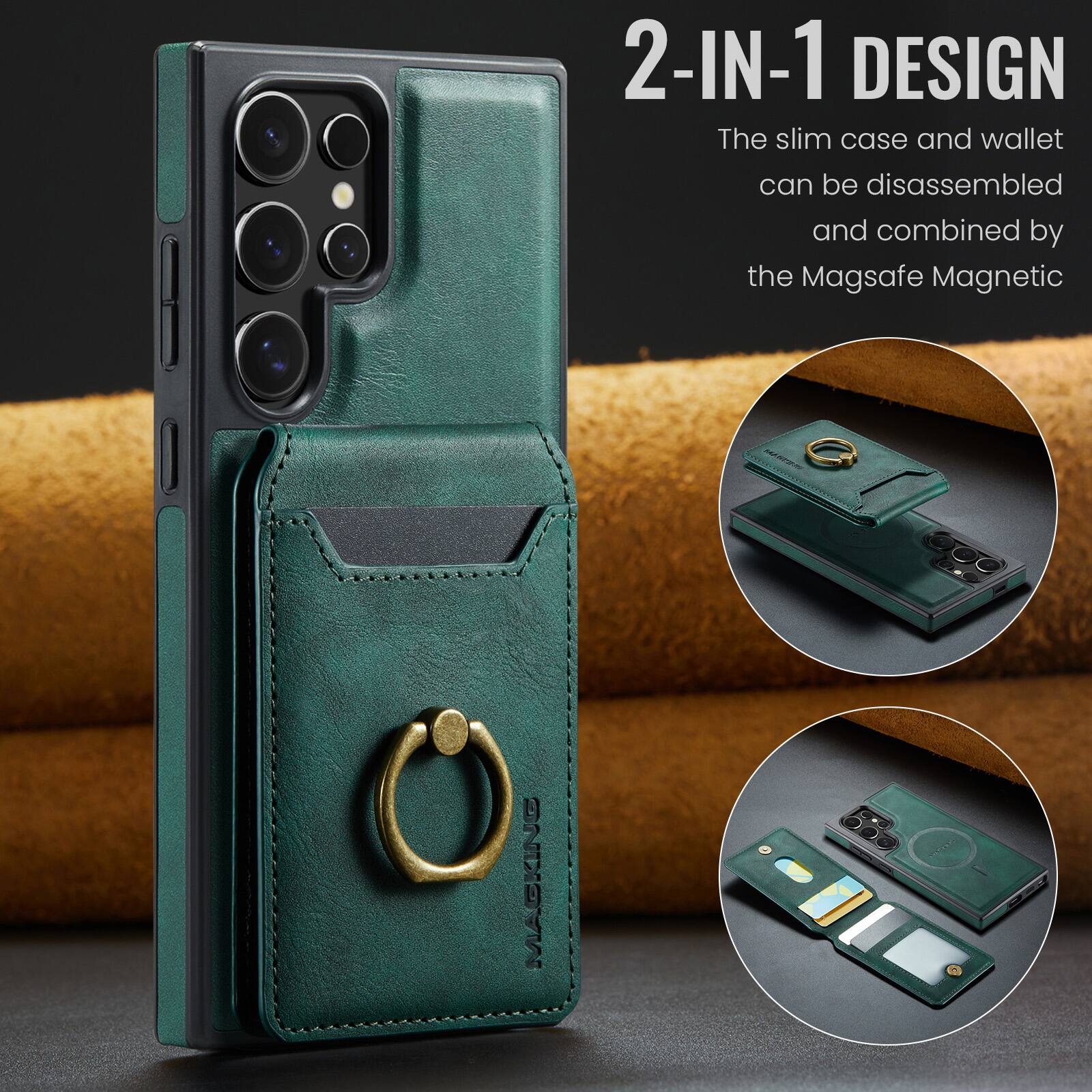 2-IN-1 DESIGN  
The slim case and wallet can be disassembled and combined by the Magsafe Magnetic