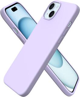 Ornarto - Compatible with iPhone 15 Plus Case 6.7", Slim Liquid Silicone Full Covered Protective Cover - Pastel Lilac