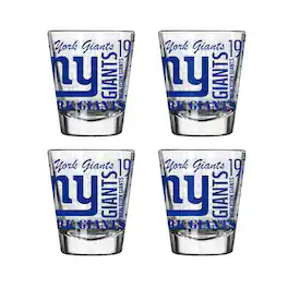 Logo Brands - New York Giants 4-Pack 2oz. Shot Glass Set - Multicolor
