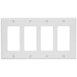 Leviton - 4-Pack 4-Gang Decora GFCI Wallplate, Model 005-80412-00W - White