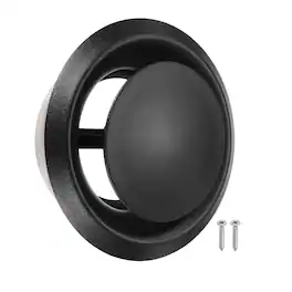 Unique Bargains - 1Set 4" Round Ceiling Diffuser, 304 Stainless Steel Adjustable Wall Air Vent Diffuser Duct Cover Exhaust Supply - Black