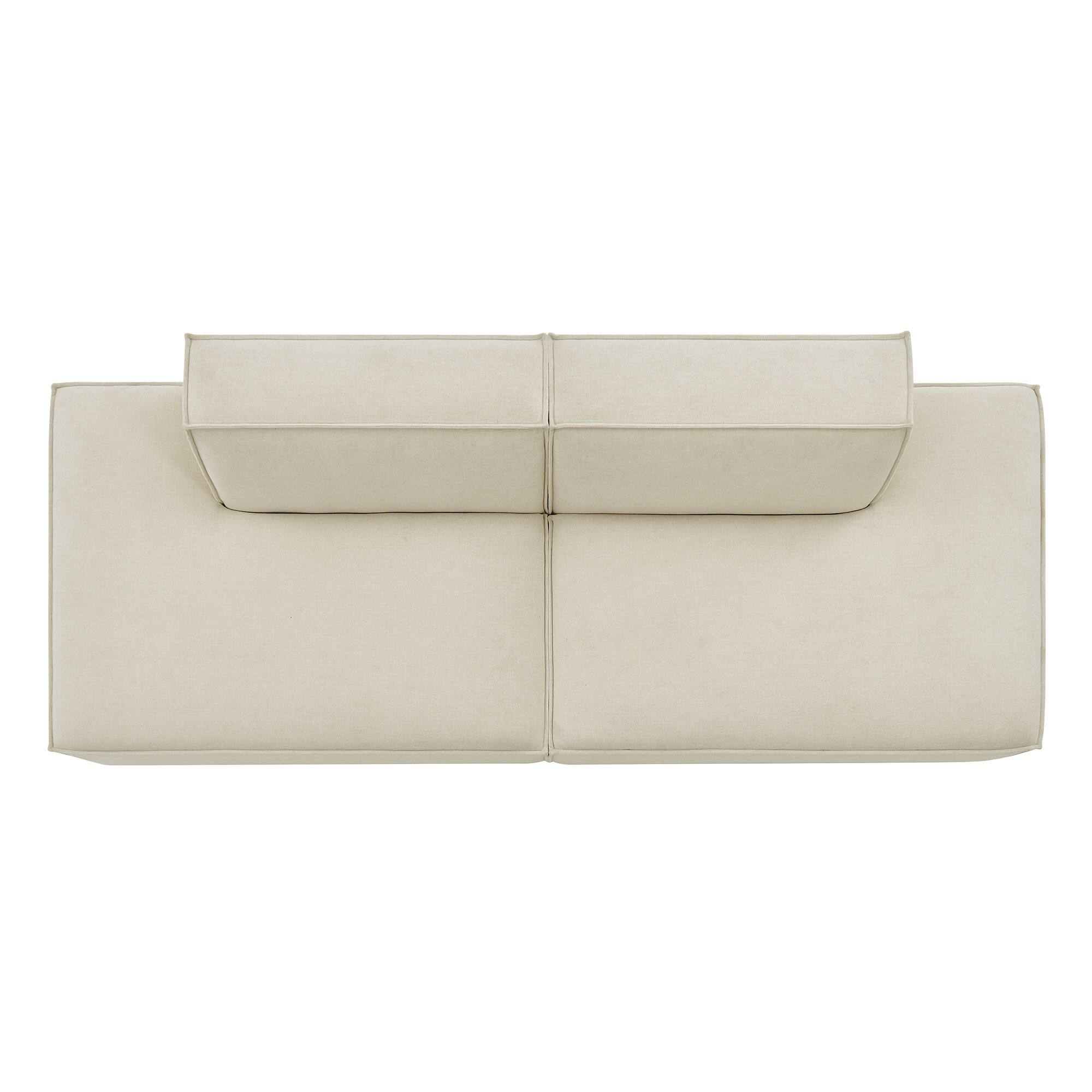 Alt View 6. Modway - Restore 2-Piece Performance Fabric Upholstered Modular Loveseat by Modway - Ecru.