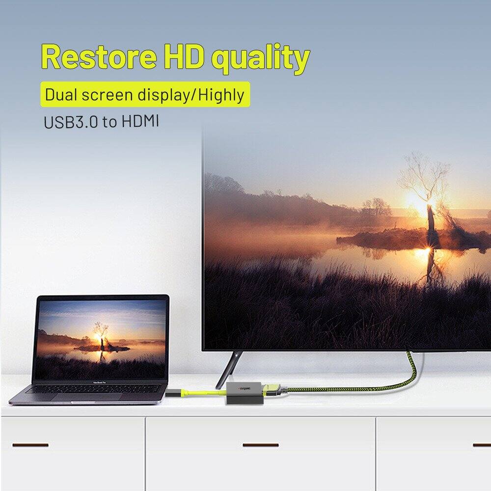 Restore HD quality  
Dual screen display/Highly USB3.0 to HDMI