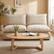 Alt View 3. Costway - Costway 46" Oval Coffee Table with Thickened Top & Solid Rubber Wood Frame for Living Room - Natural.