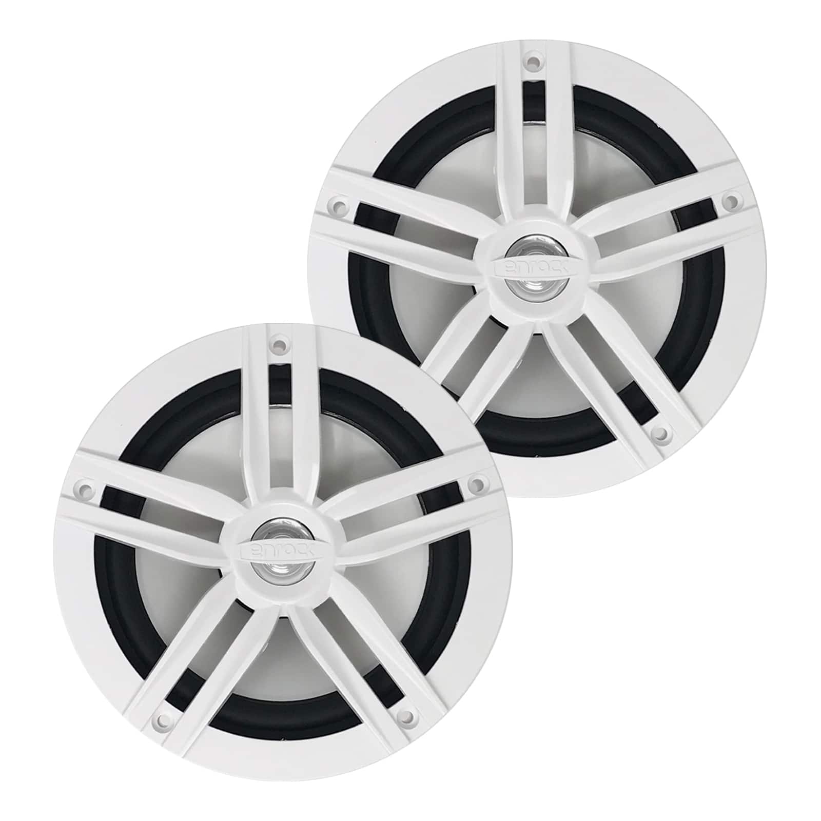 Enrock Marine - Enrock 6.5" 180 Watt Max 2-Way High-Performance Marine Audio Speakers (White, Pair)