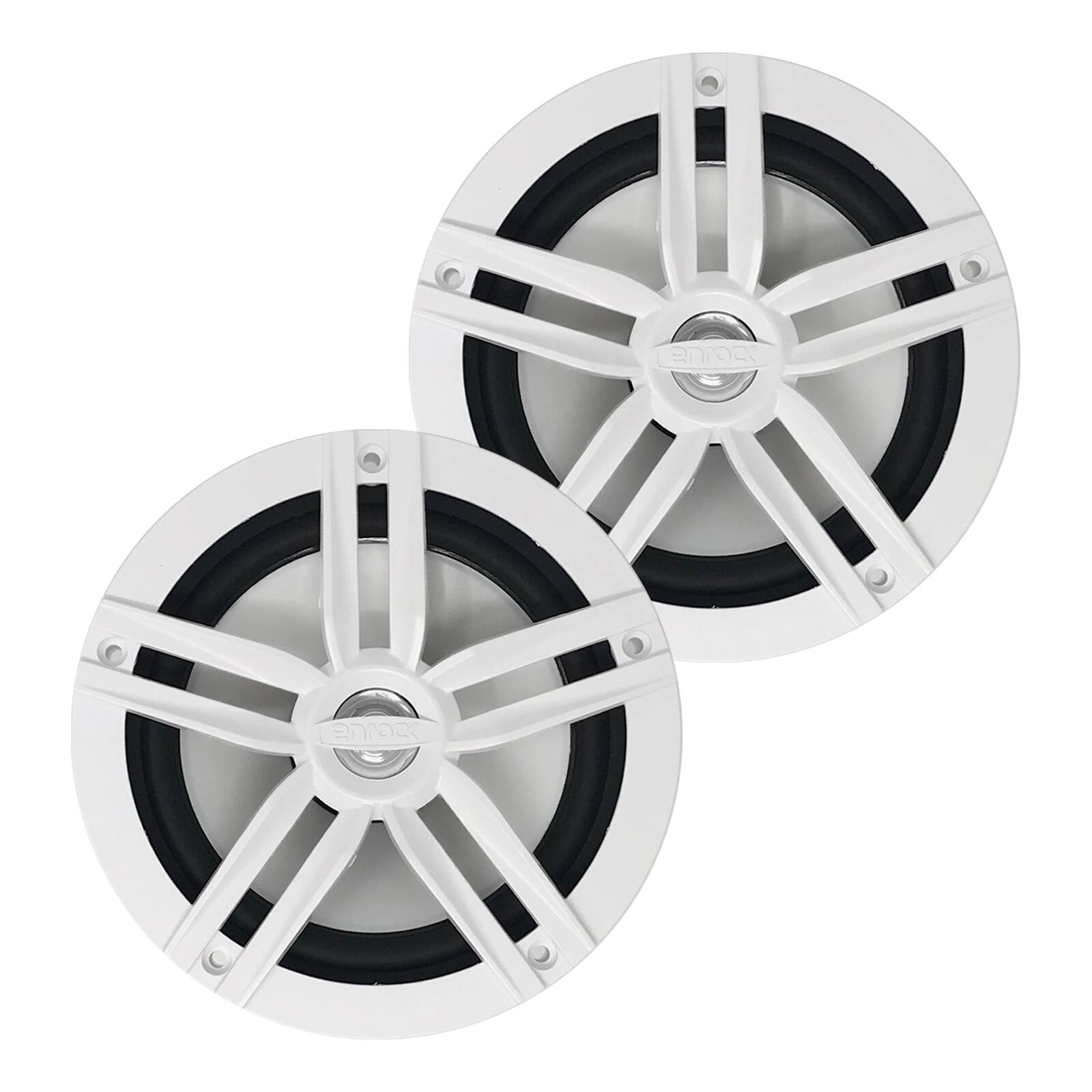 Enrock Marine - Enrock 6.5" 180 Watt Max 2-Way High-Performance Marine Audio Speakers (White, Pair)