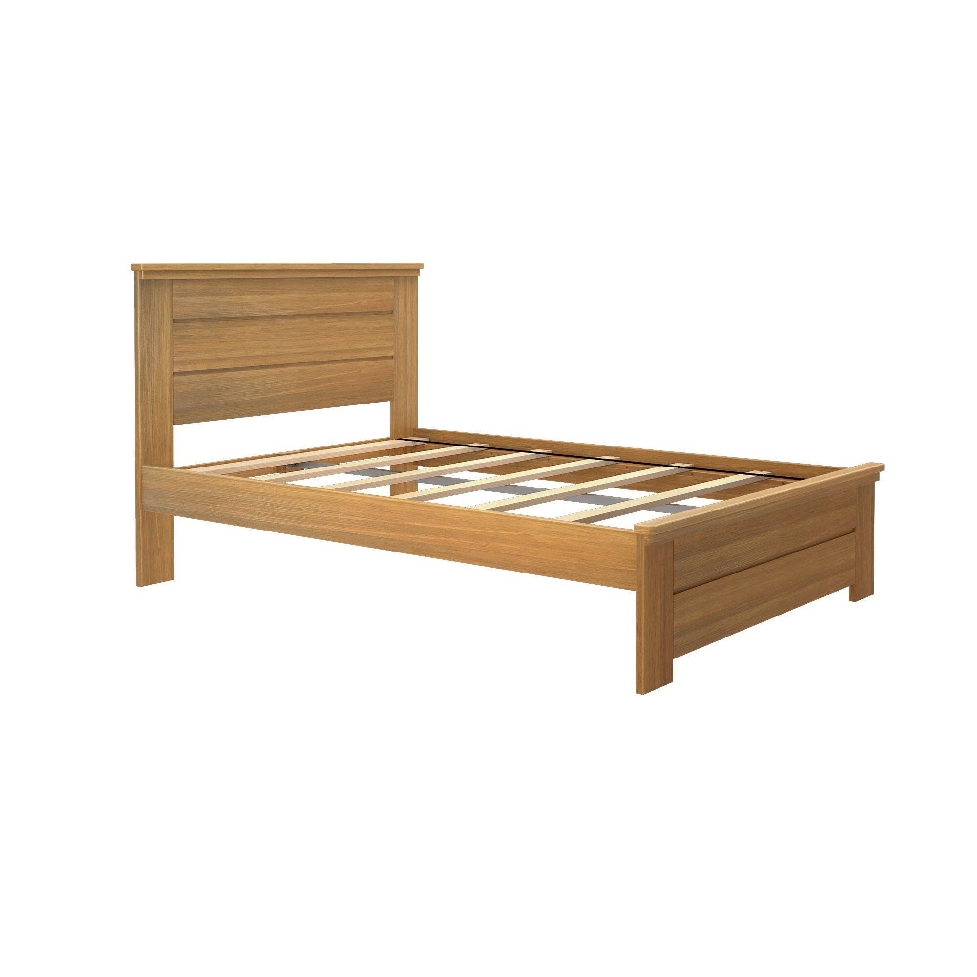 Alt View 2. Plank+Beam - Farmhouse Full Bed with Panel Headboard, Pecan - Pecan Dip.