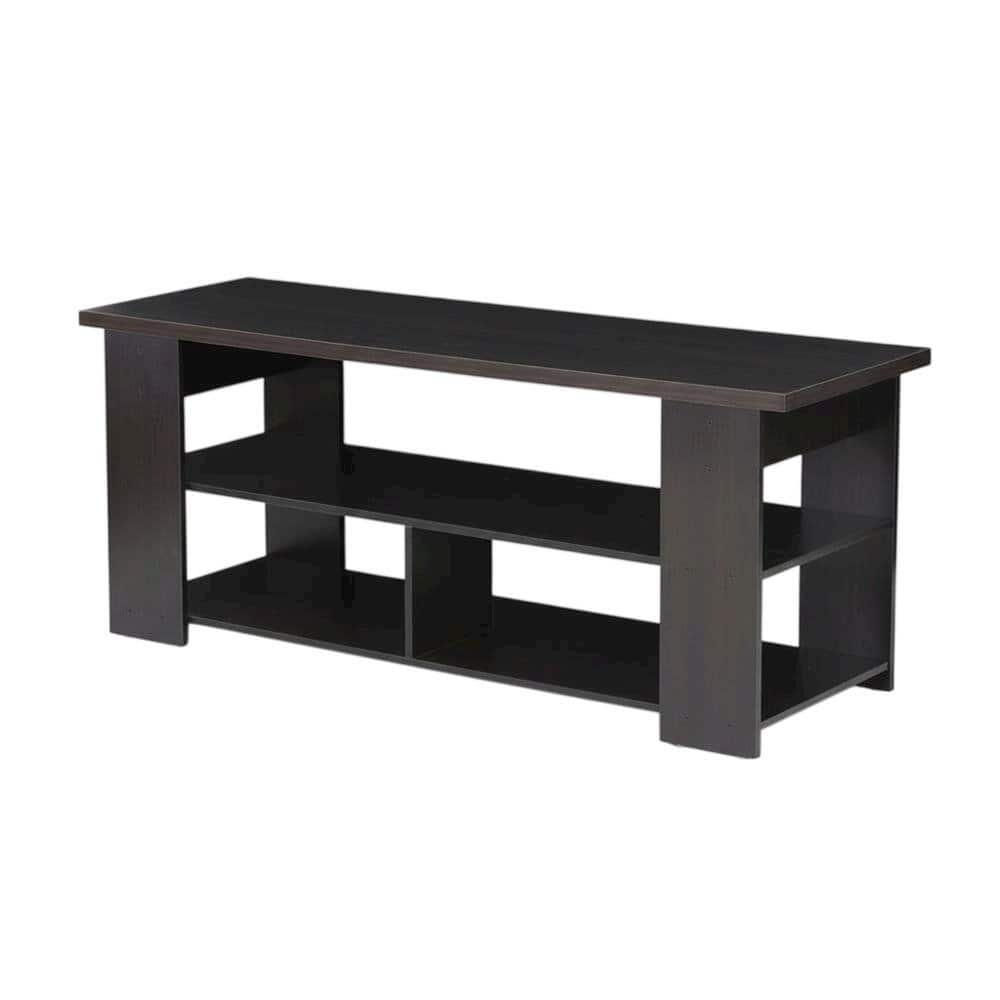 FurniFact - Espresso TV Stand for Up to 50-Inch with Composite Wood Finish - Brown Black price history on PriceWatchPro