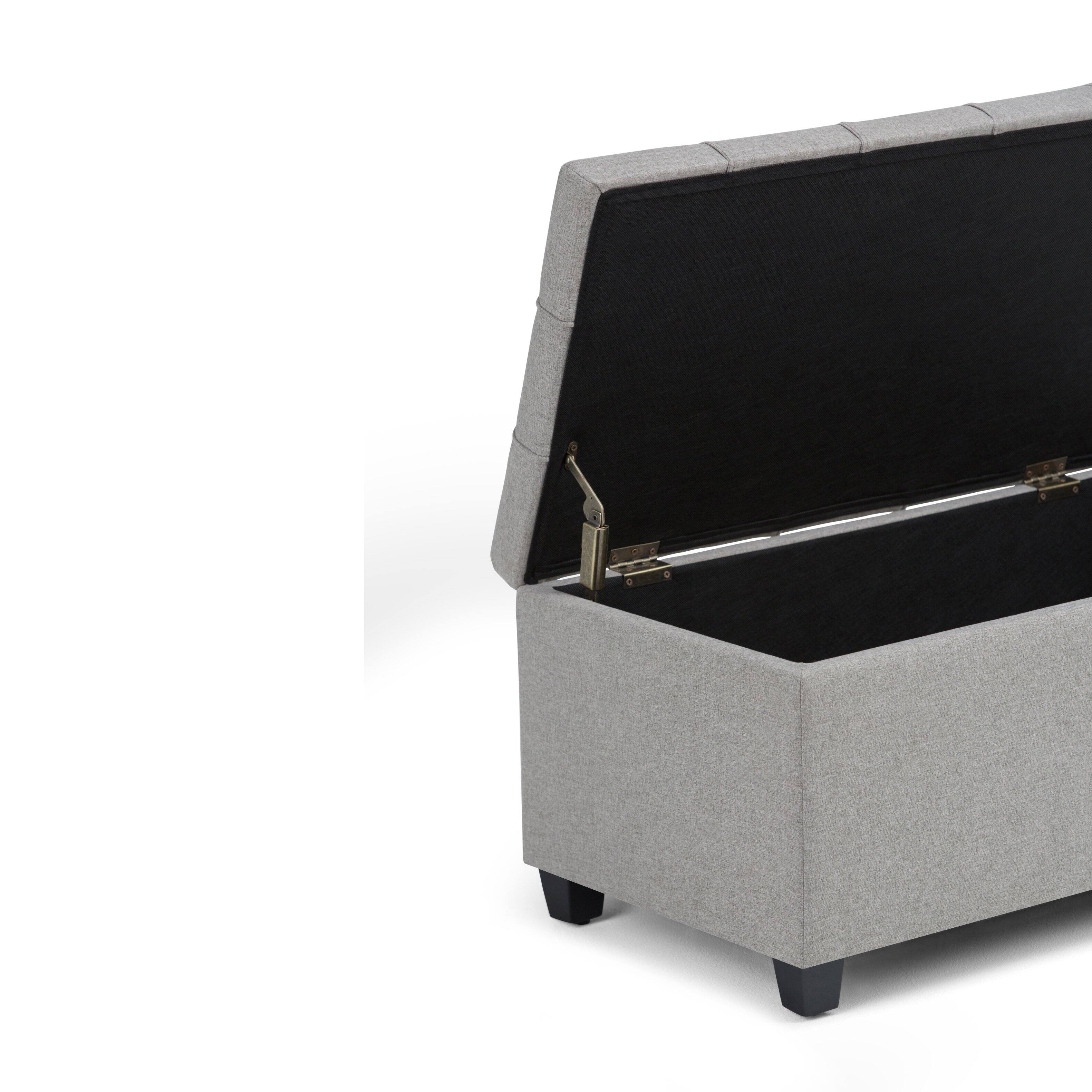 Alt View 14. Simpli Home - Sienna Storage Ottoman Bench - Dove Gray.