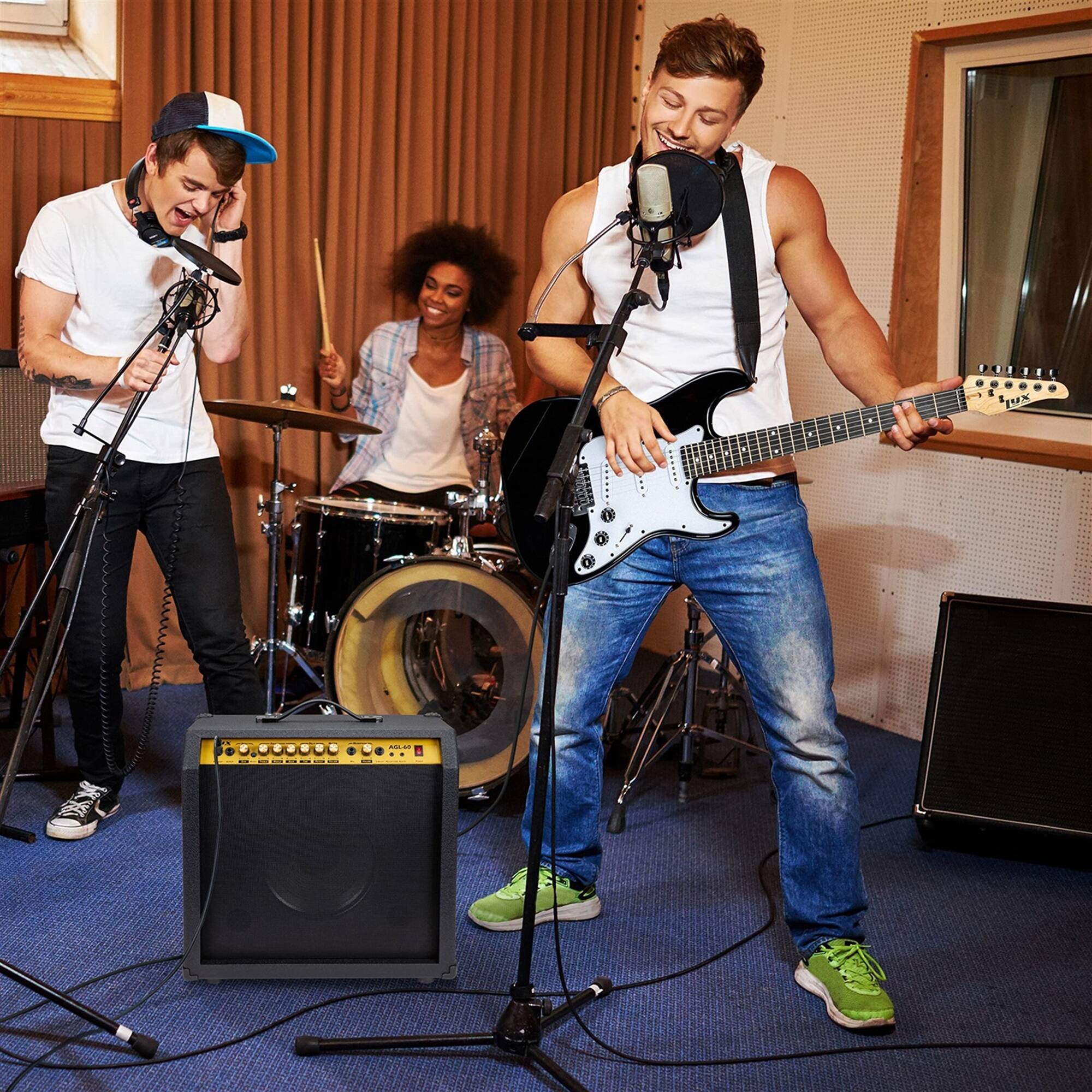 Alt View 5. Lyxpro - Electric Guitar Amp - 60 Watt Guitar Amplifier with Aux, Headphone Jack & More.