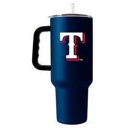 Logo Brands - Texas Rangers 40oz. Travel Tumbler with Handle - Multicolor