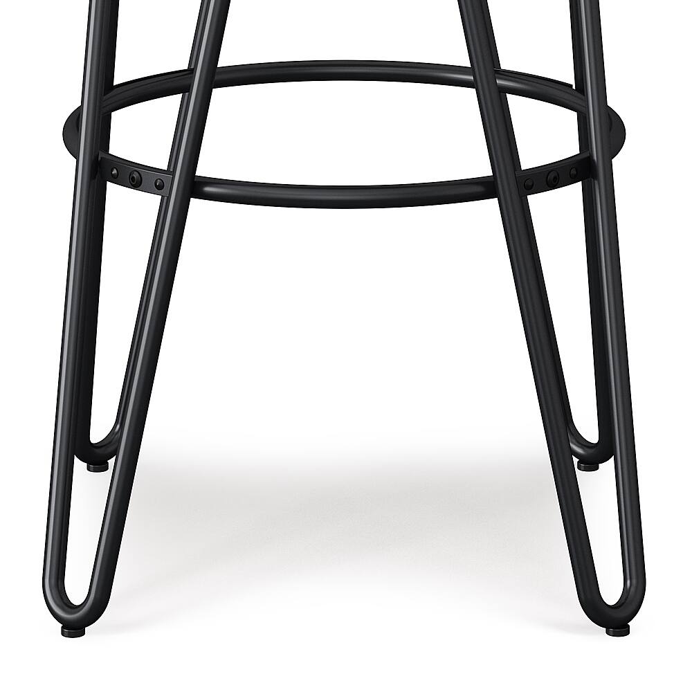 Alt View 13. Simpli Home - Simeon 30 inch Metal Bar Stool with Wood Seat - Natural / Black.