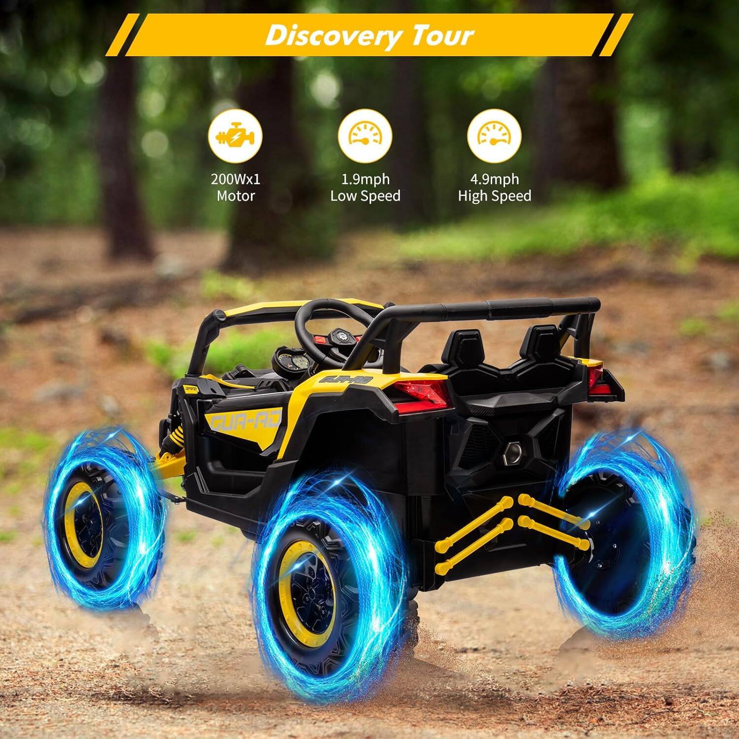 Discovery Tour
- 200Wx1 Motor
- 1.9mph Low Speed
- 4.9mph High Speed