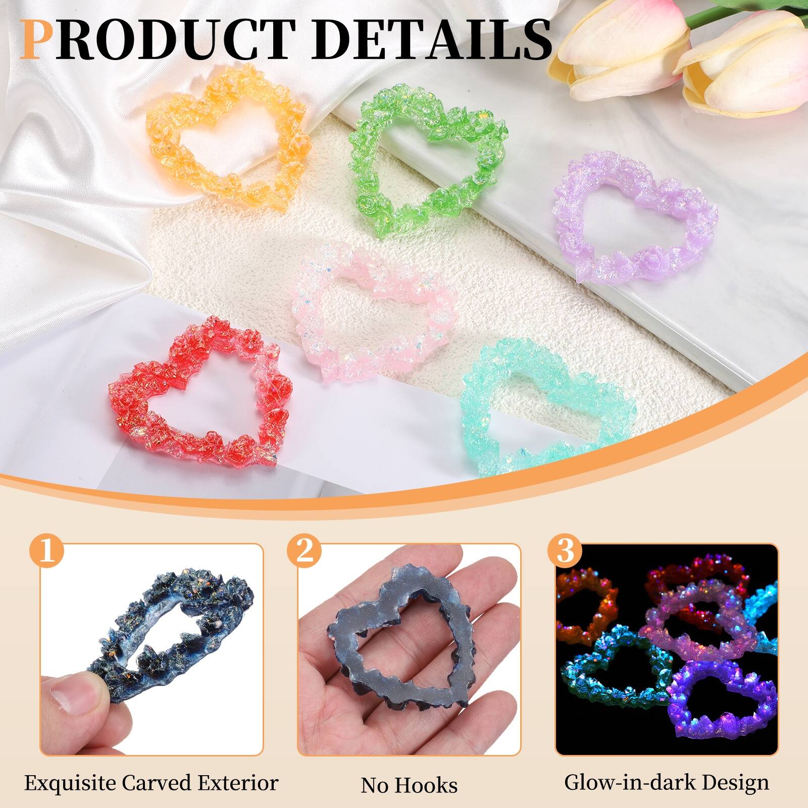 PRODUCT DETAILS

1. Exquisite Carved Exterior
2. No Hooks
3. Glow-in-dark Design
