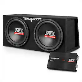 MTX - TNP212DV 12-Inch 2000-Watt Dual Loaded Subwoofer Enclosure with Amplifier - Black