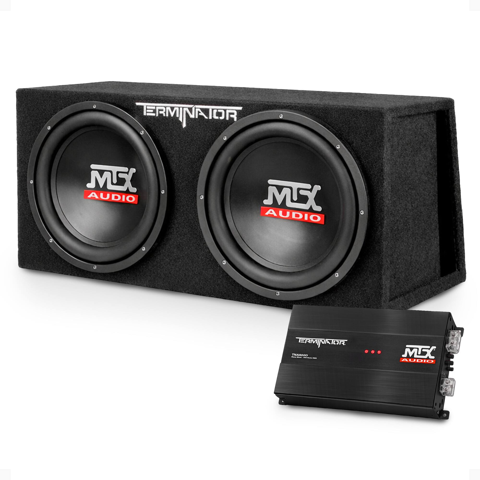 MTX - TNP212DV 12-Inch 2000-Watt Dual Loaded Subwoofer Enclosure with Amplifier - Black