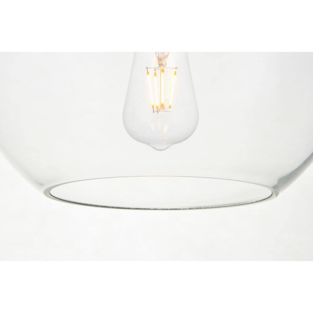 Alt View 1. Living District - Baxter 5 Lights Brass Pendant With Clear Glass - Brass And Clear.