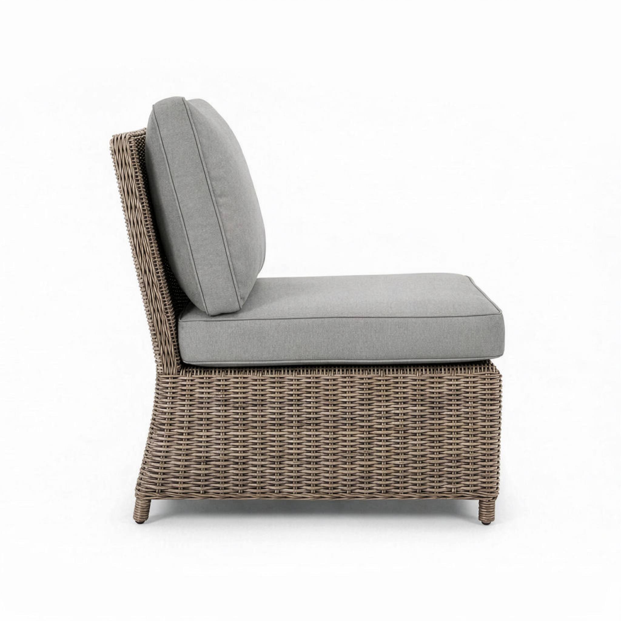 Alt View 6. Martha Stewart - Lily Pond Indoor-Outdoor Modular Patio Sectional Sofa Center Seat with All-Weather Cushions - Gray Cushions/Weathered Gray Frame.