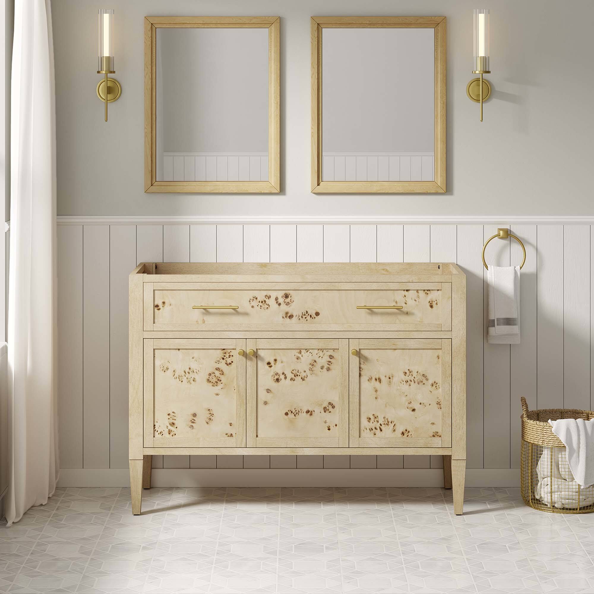 Alt View 6. Modway - Elysian 48" Wood Bathroom Vanity Cabinet (Sink Basin Not Included) - Burl.