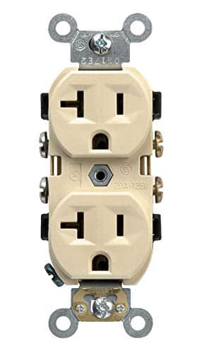 Leviton - 20 Amp 125 V Duplex Outlet 5-20R 1-Pack - Ivory