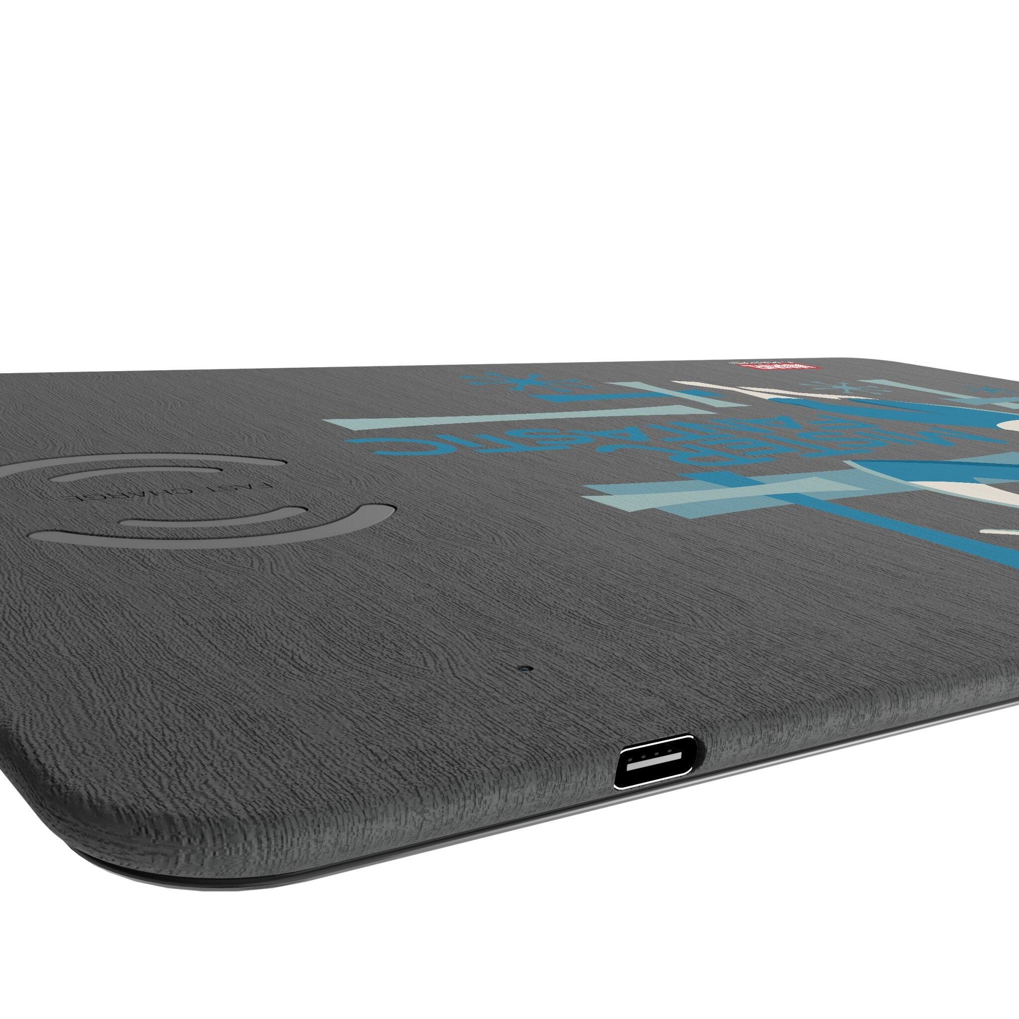 Left. Keyscaper - Marvel Badge 15-Watt Wireless Charger and Mouse Pad - Mister Fantastic.