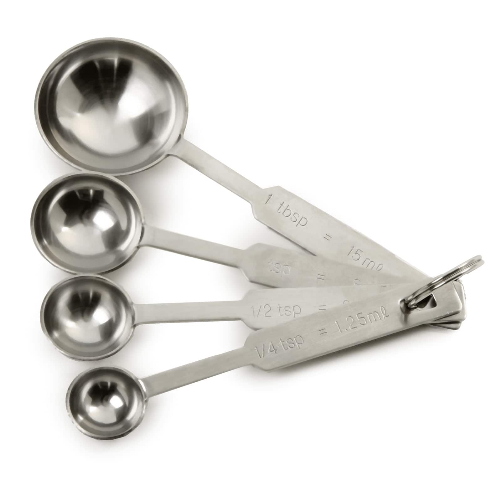 Norpro - Stainless Steel Measuring Spoons, 4-Piece Set with Metric Equivalents - Silver