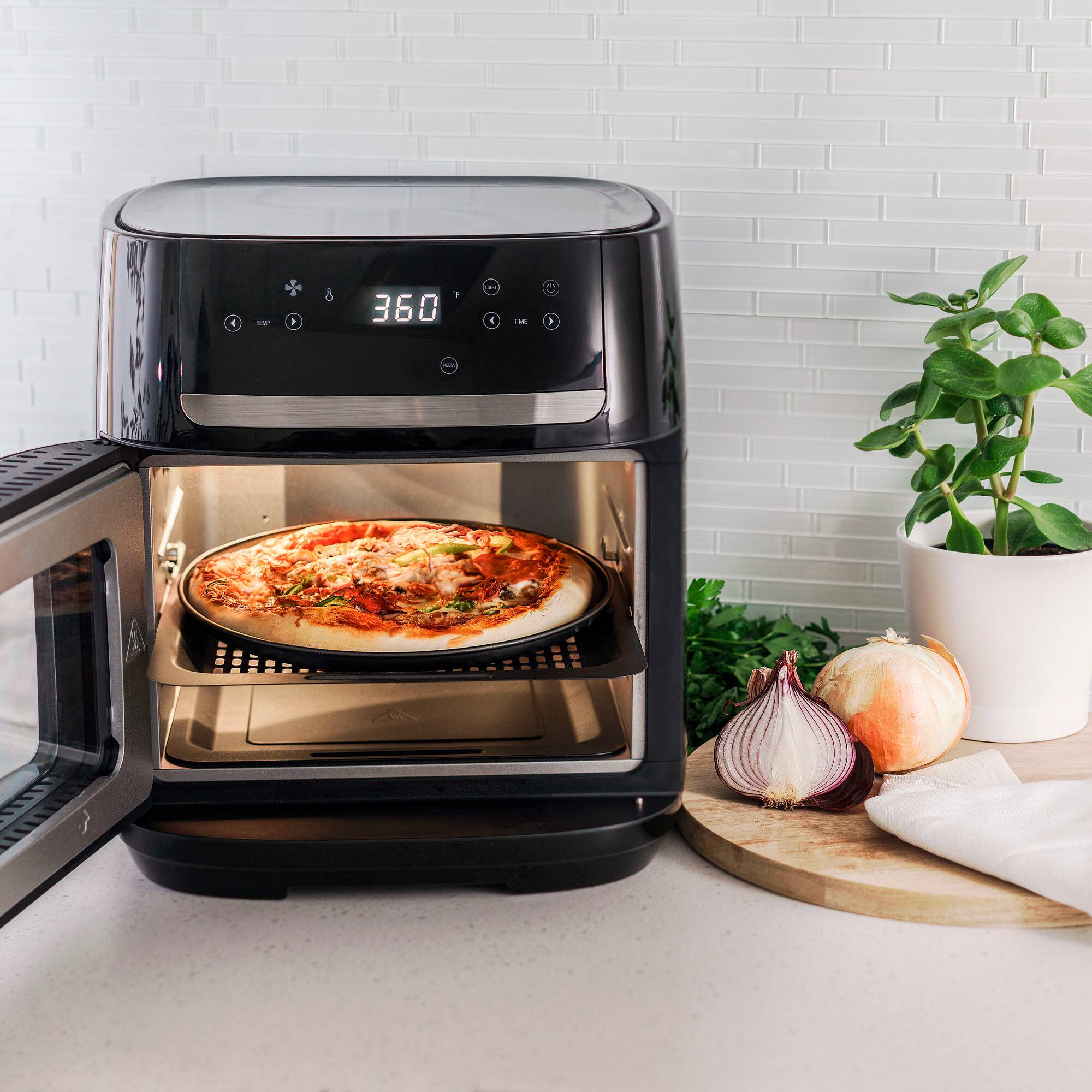 Alt View 2. bella PRO - 12.6-qt. Touchscreen Air Fryer Pizza Oven with Rotisserie - Stainless Steel.