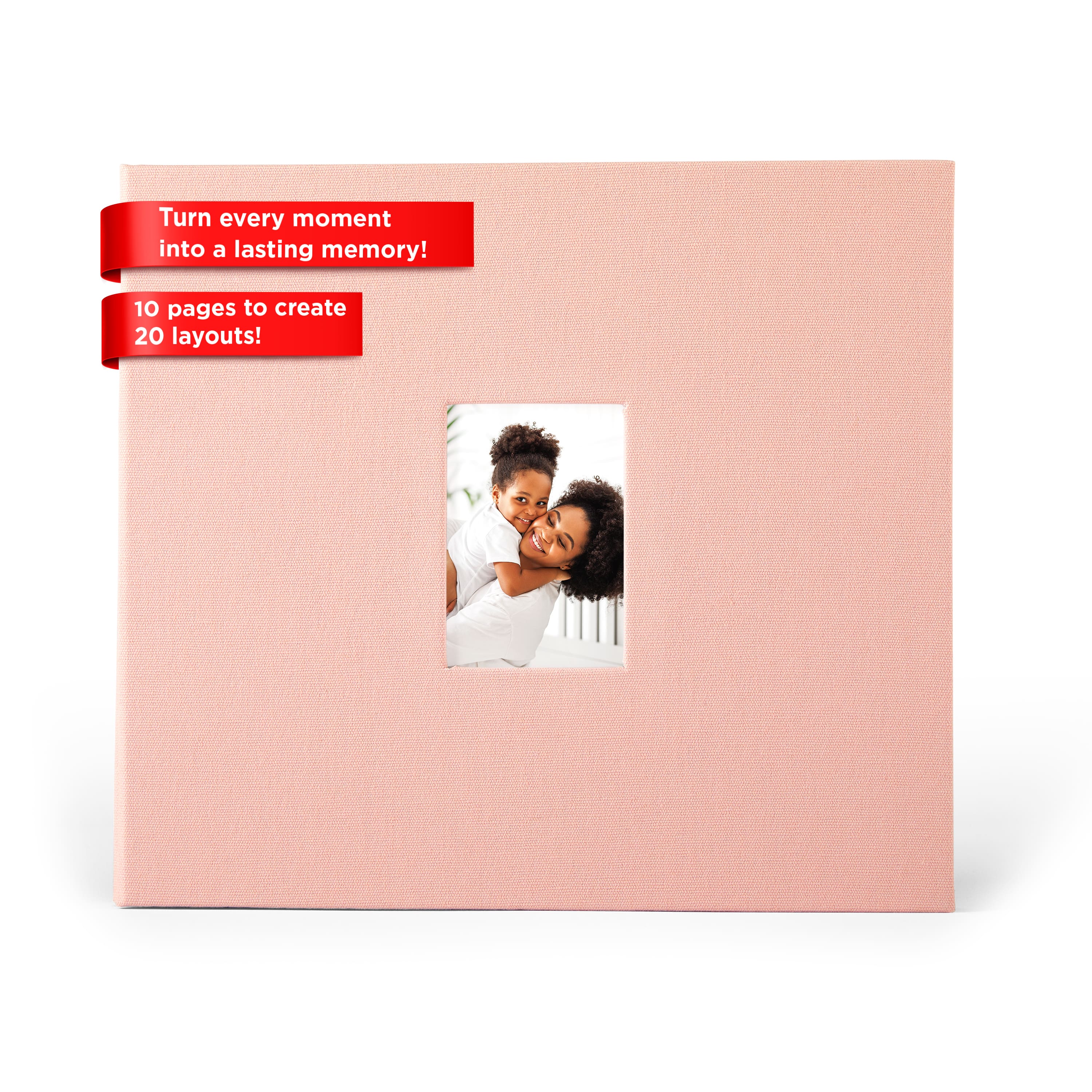 Zink - 8x8 Cloth Covered Scrapbook Photo Album with Front Window for Photos and Memories