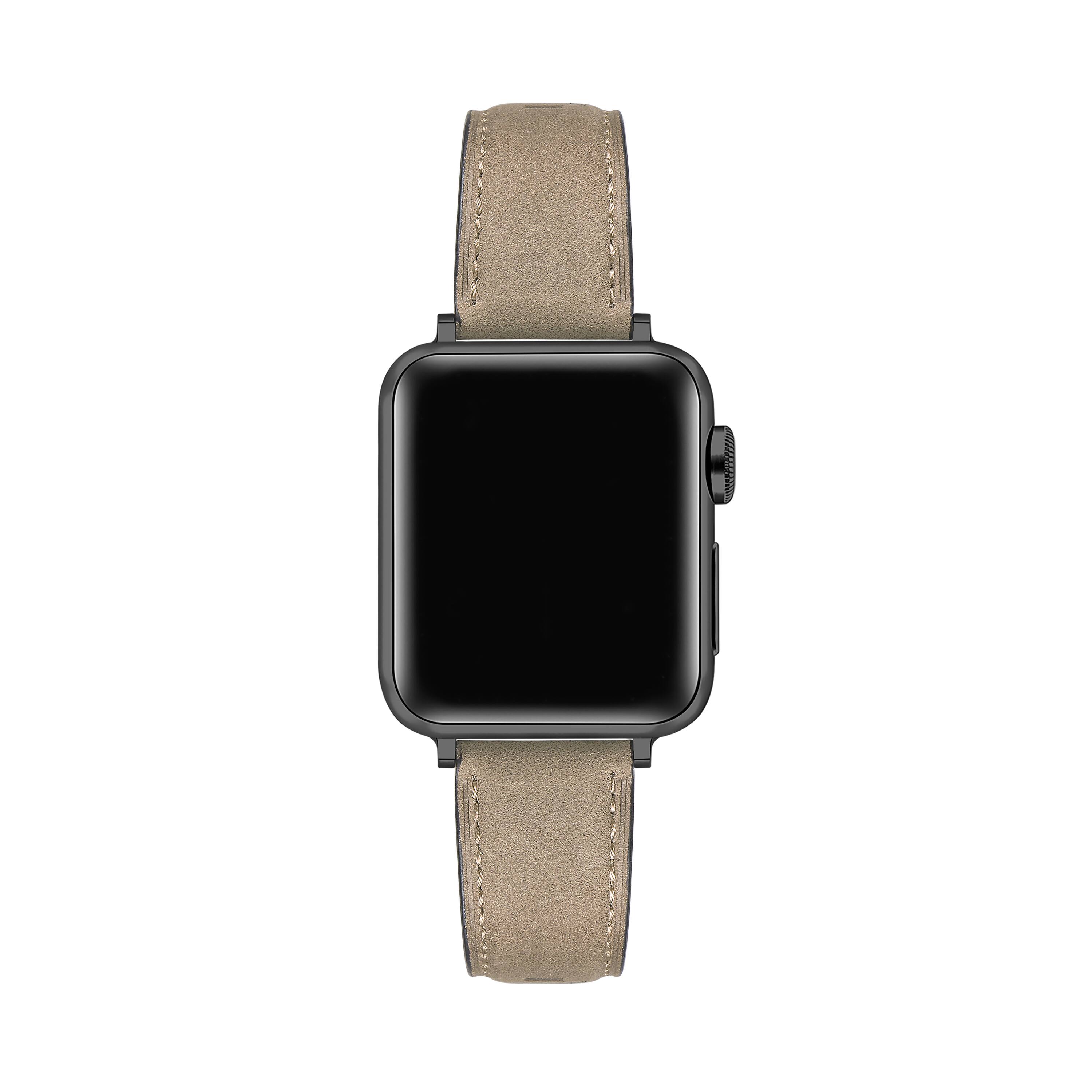 Angle. Posh Tech - Hunt Distressed Leather Band for Apple Watch - Brown.