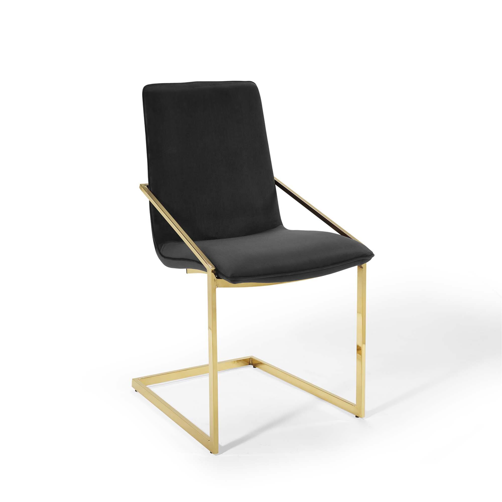 Back. Modway - Pitch Performance Velvet Dining Armchair Set of 2 by Modway - Gold Black.