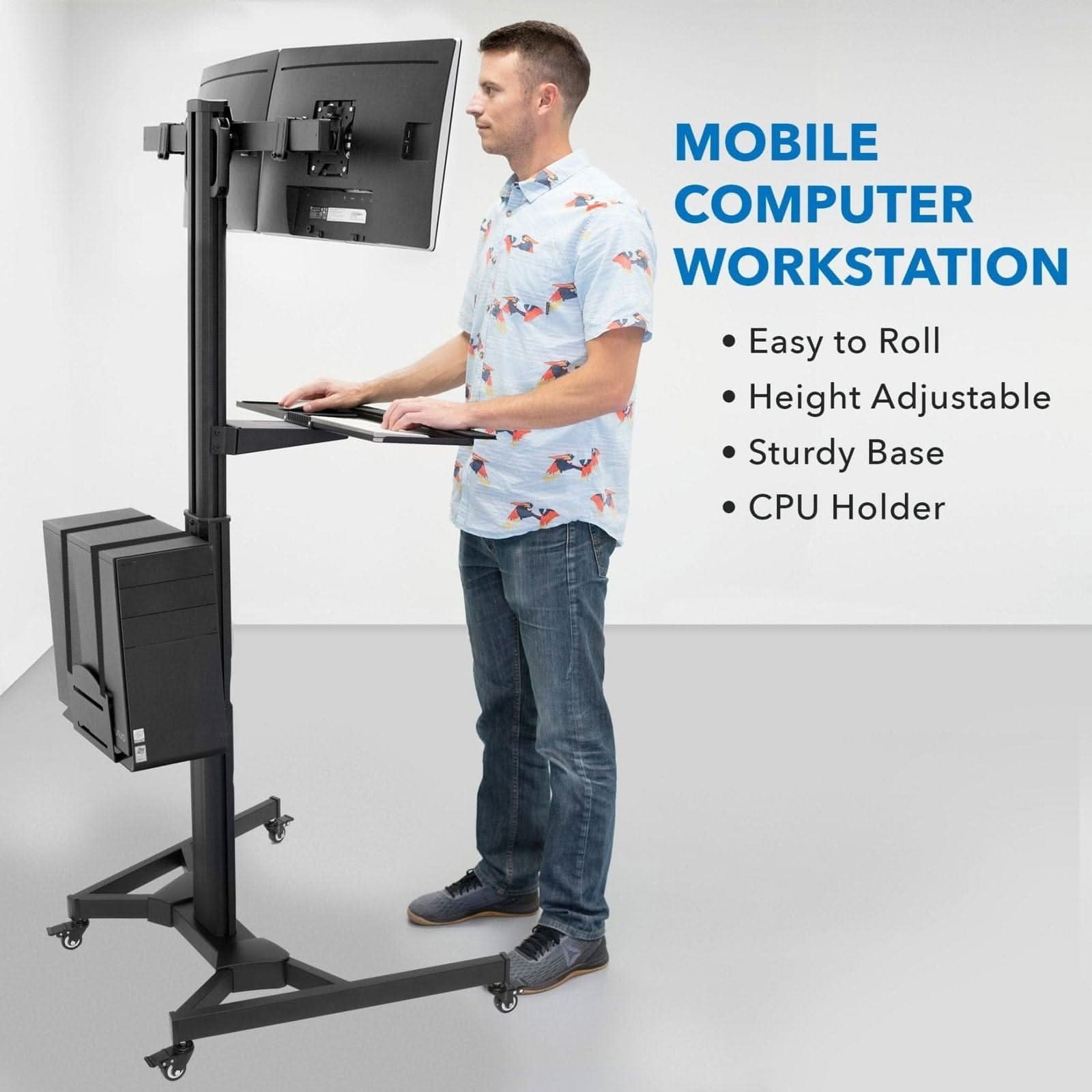 MOBILE COMPUTER WORKSTATION

- Easy to Roll
- Height Adjustable
- Sturdy Base
- CPU Holder