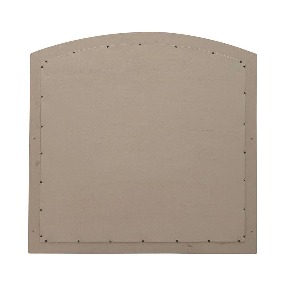 Angle. Liberty Furniture Industries - Arched Mirror with Dresser Mount 41" x 40"- Burnished Beige Oak Wood Frame - Burnished Beige.
