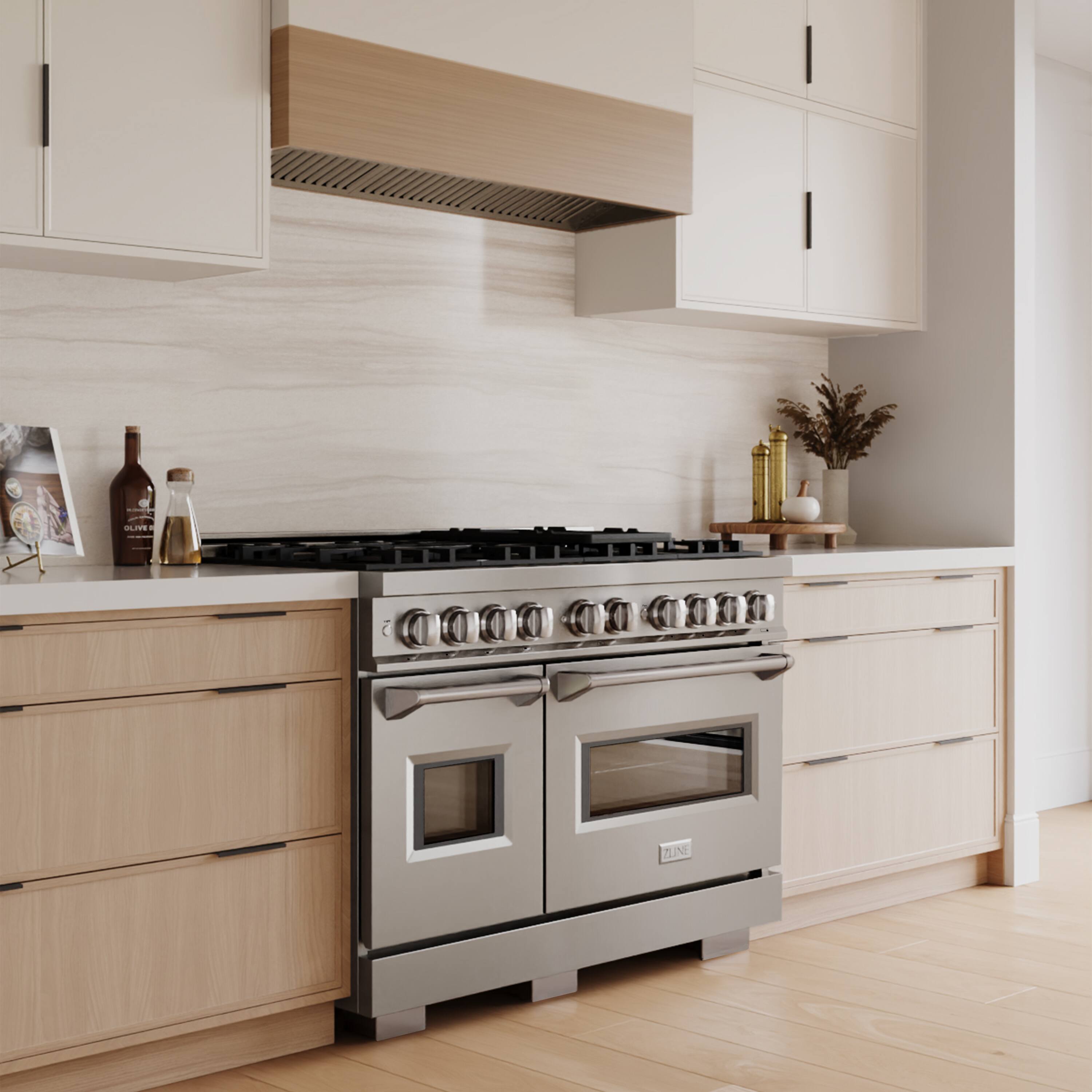 Alt View 14. ZLINE - 48" Classic Double Oven Gas Range with 8 Burner Cooktop (CGR48) - Stainless Steel.